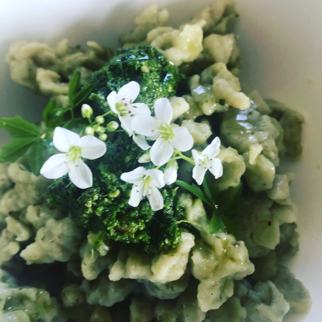 wild garlic and nettle nockerl